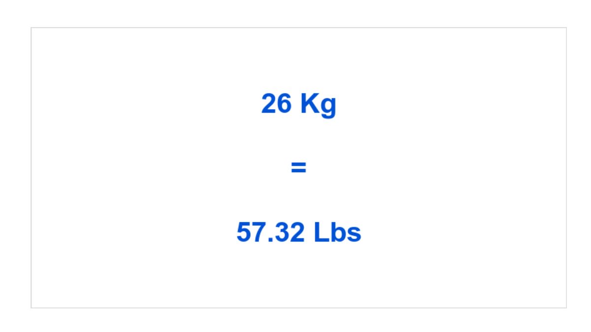 Calculate 26 kg to lbs
